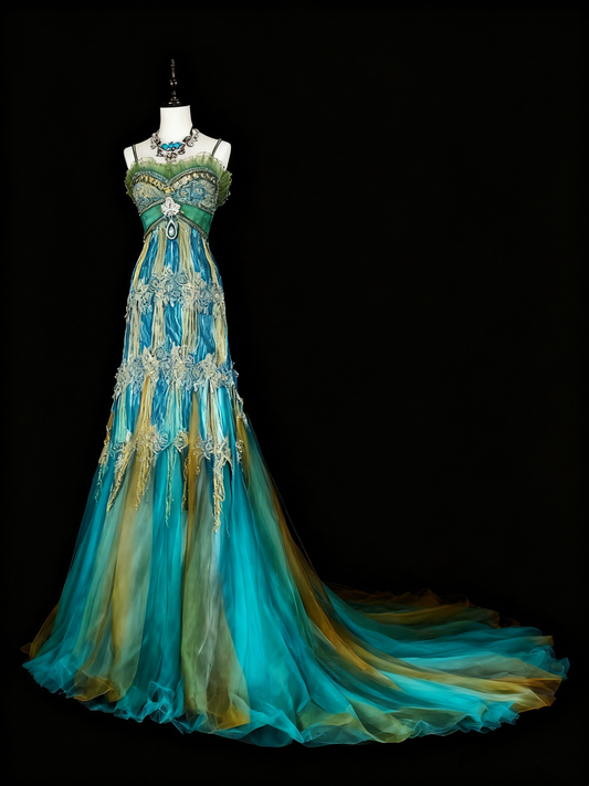 Stunning Prom Dress Spaghetti Straps Tulle Evening Dress Gala Dress            D3893