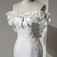 Vintage Wedding Dress Off Shoulder Pleated Mermaid Wedding Dress  D3893