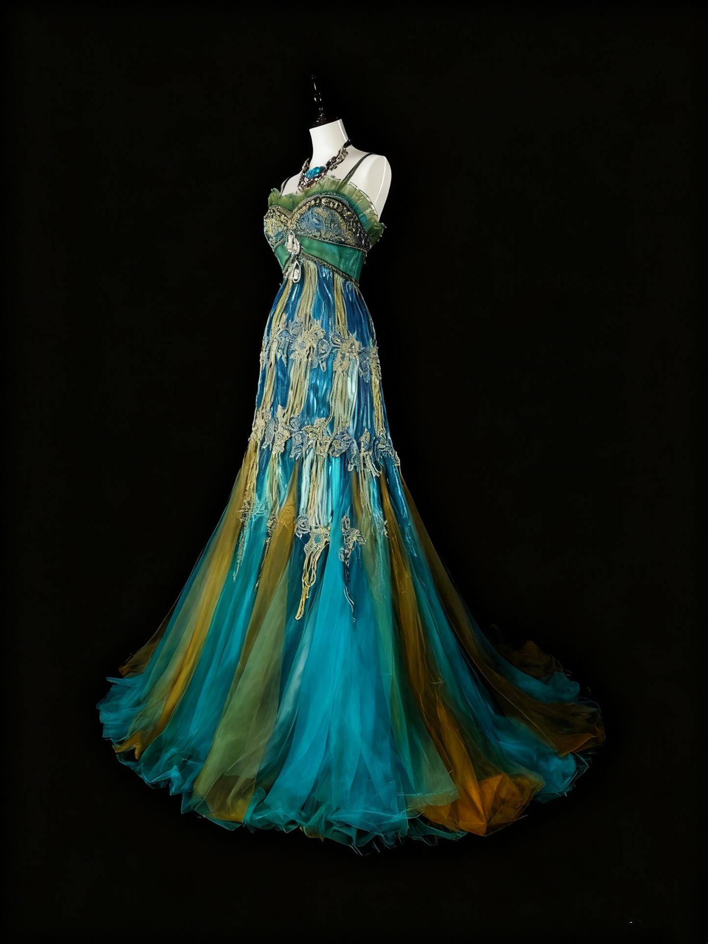 Stunning Prom Dress Spaghetti Straps Tulle Evening Dress Gala Dress            D3893