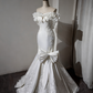 Vintage Wedding Dress Off Shoulder Pleated Mermaid Wedding Dress  D3893