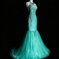 Pretty Prom Dress Strapless Tulle Pleated Mermaid Evening Dress Gala Dress Cocktail Dress           D3894