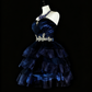 Newest Homecoming Dress Dark Blue Sweetheart Pleated Tiered Short Prom Dress Evening Dress Birthday Party Outfits      D3895