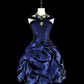 New Arrival Homecoming Dress Dark Blue Crew Neck Pleated Short Prom Dress Back to School Outfits Cocktail Dress   D3896