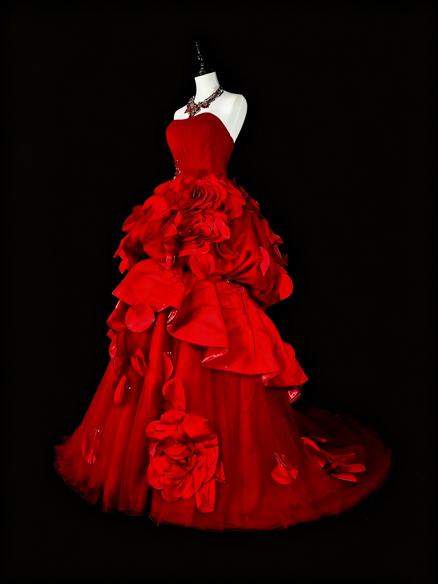 New Arrival Prom Dress Strapless Pleated Tulle Evening Dress Gala Dress          D3897