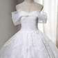 New Design Wedding Dress Off Shoulder Tulle Lace Wedding Dress  D3897