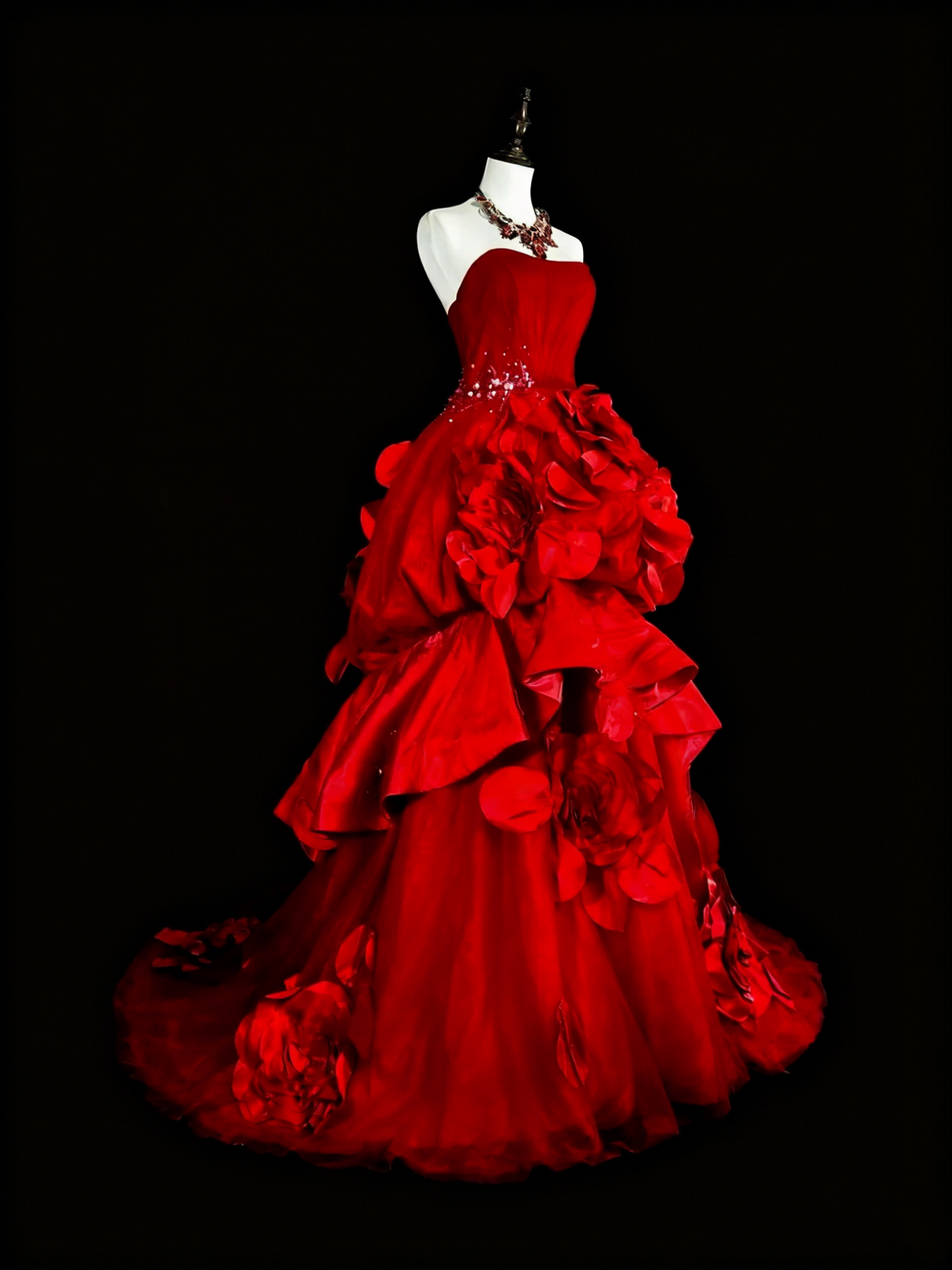 New Arrival Prom Dress Strapless Pleated Tulle Evening Dress Gala Dress          D3897