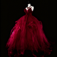 Charming Prom Dress Wine Red Spaghetti Straps Pleated Tulle Ball Gown Evening Dress Birthday Dress  D3899