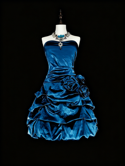Pretty Homecoming Dress Strapless Pleated Short Prom Dress Back to School Outfits Cocktail Dress   D3900