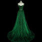 Stunning Prom Dress Dark Green Spaghetti Straps Pleated Evening Dress Gala Dress     D3904
