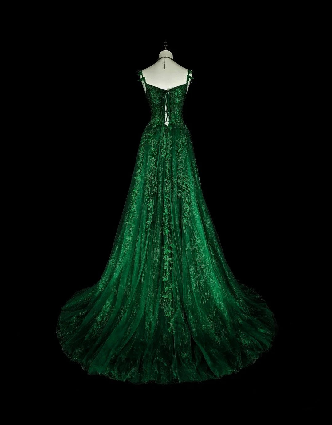 Stunning Prom Dress Dark Green Spaghetti Straps Pleated Evening Dress Gala Dress     D3904