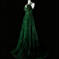 Stunning Prom Dress Dark Green Spaghetti Straps Pleated Evening Dress Gala Dress     D3904