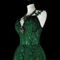 Stunning Prom Dress Dark Green Spaghetti Straps Pleated Evening Dress Gala Dress     D3904
