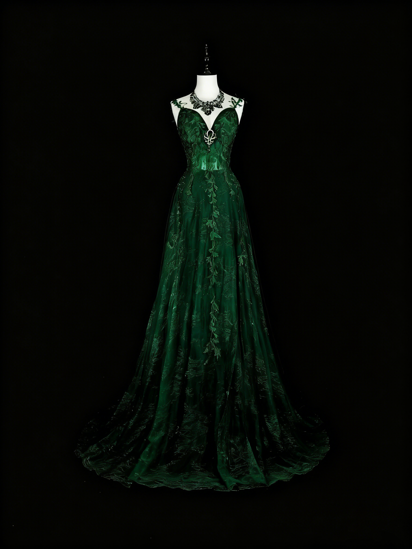 Stunning Prom Dress Dark Green Spaghetti Straps Pleated Evening Dress Gala Dress     D3904