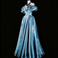 Newest Prom Dress Off Shoulder Pleated Evening Dress Gala Dress     D3905