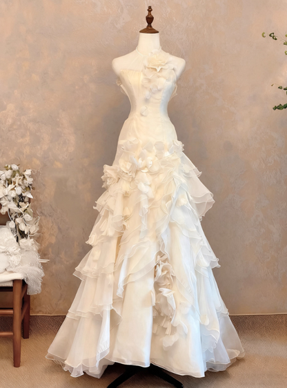Robe de mariée beauté A-Line, décolleté en cœur, plissée, D3302