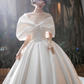 Robe de mariée beauté A-Line, décolleté en cœur, plissée, D3302