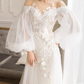 Robe de mariée beauté A-Line, décolleté en cœur, plissée, D3302