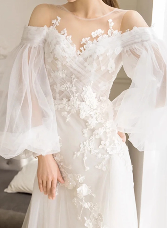 Robe de mariée beauté A-Line, décolleté en cœur, plissée, D3302