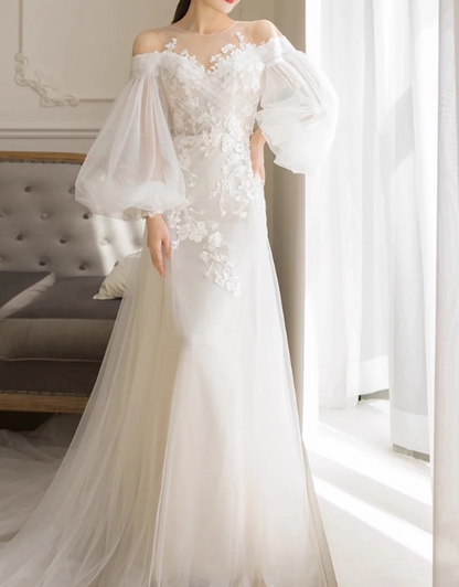 Robe de mariée beauté A-Line, décolleté en cœur, plissée, D3302