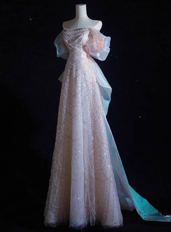 Luxury Prom Dress Off Shoulder Evening Dress Gala Dress Birthday Dress     D3915