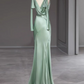 Minimalist Prom Dress V-neck Long Evening Dress Gala Dress Cocktail Dress   D3916