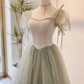 Elegant Prom Dress Square Neck Tulle Pleated Evening Dress Gala Dress Birthday Party Dress   D3918