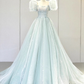 Newest Prom Dress Square Neck Tulle Pleated Ball Gown Evening Dress Birthday Outfits D3919
