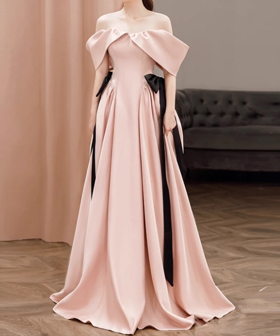 Pretty Prom Dress Off Shoulder Pleated Evening Dress Birthday Party Outfits   D3920