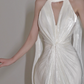 Minimalist Wedding Dress Halter Pleated Mermaid Wedding Dress   D3921