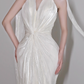 Minimalist Wedding Dress Halter Pleated Mermaid Wedding Dress   D3921