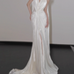 Minimalist Wedding Dress Halter Pleated Mermaid Wedding Dress   D3921
