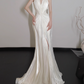 Minimalist Wedding Dress Halter Pleated Mermaid Wedding Dress   D3921