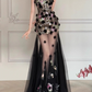 Stunning Prom Dress Strapless Floral Tulle Evening Dress Birthday Party Outfits    D3922
