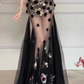 Stunning Prom Dress Strapless Floral Tulle Evening Dress Birthday Party Outfits    D3922