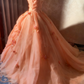 Beauty Prom Dress Square Neck Pleated Flower Ball Gown Evening Dress Sweet 16 Dress  D3927