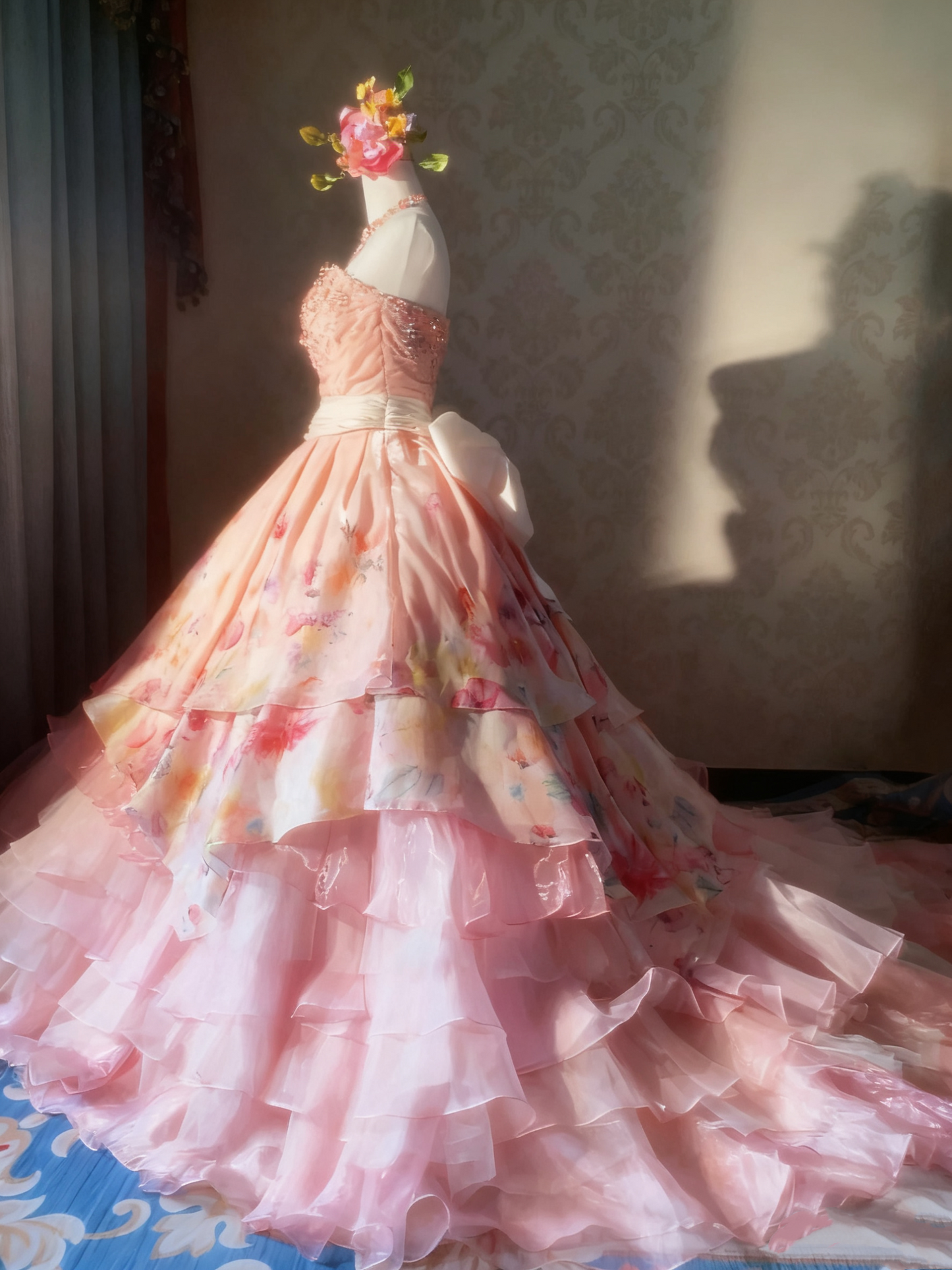 Pretty Prom Dress Sweetheart Tiered Ball Gown Evening Dress Quinceanera Dress  D3929