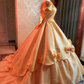 Newest Prom Dress Off Shoulder Flower Pleated Ball Gown Evening Dress Birthday Party Outfits  D3935