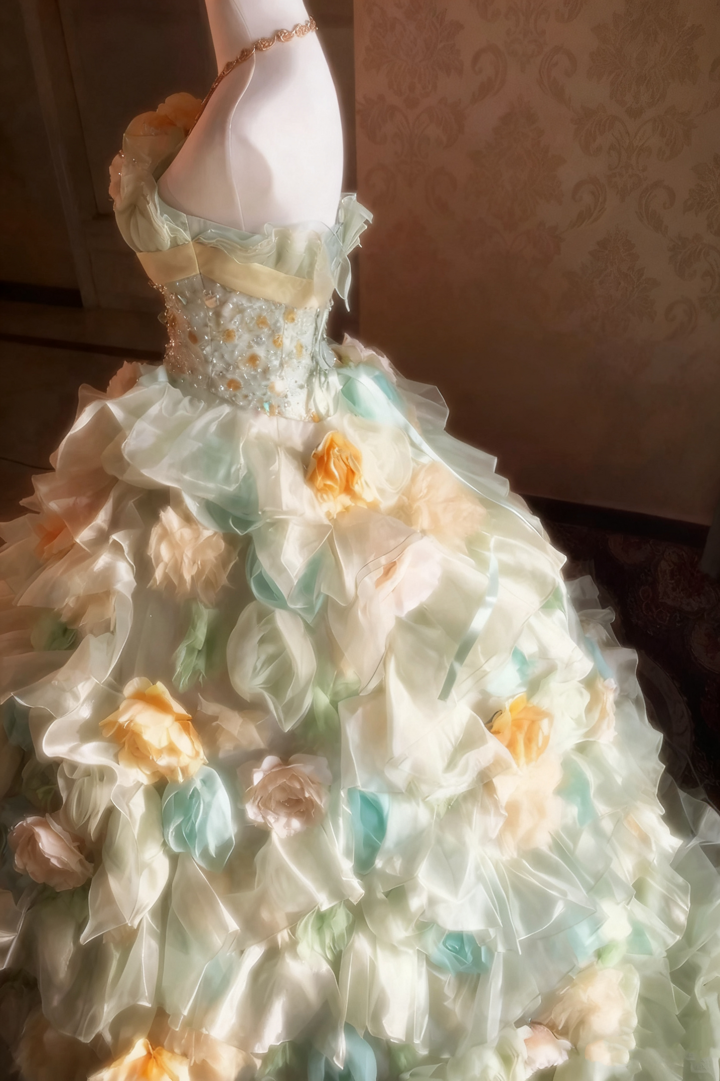 Glänzendes Ballkleid mit herzförmigem Pailletten-Meerjungfrauen-Abendkleid, Galakleid, Geburtstagspartykleid, D3415