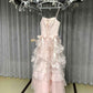 New Design Prom Dress Spaghetti Straps Pleated Tulle Ball Gown Evening Dress Birthday Party Dress    D3941