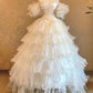 New Arrival Wedding Dress Off Shoulder Ruffle Tiered Wedding Dress  D3949
