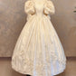 Vintage Wedding Dress Crew Neck Pleated Wedding Dress D3955