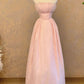 Charming Prom Dress Pink Strapless Pleated Evening Dress Gala Dress Birthday Party Dress   D3962
