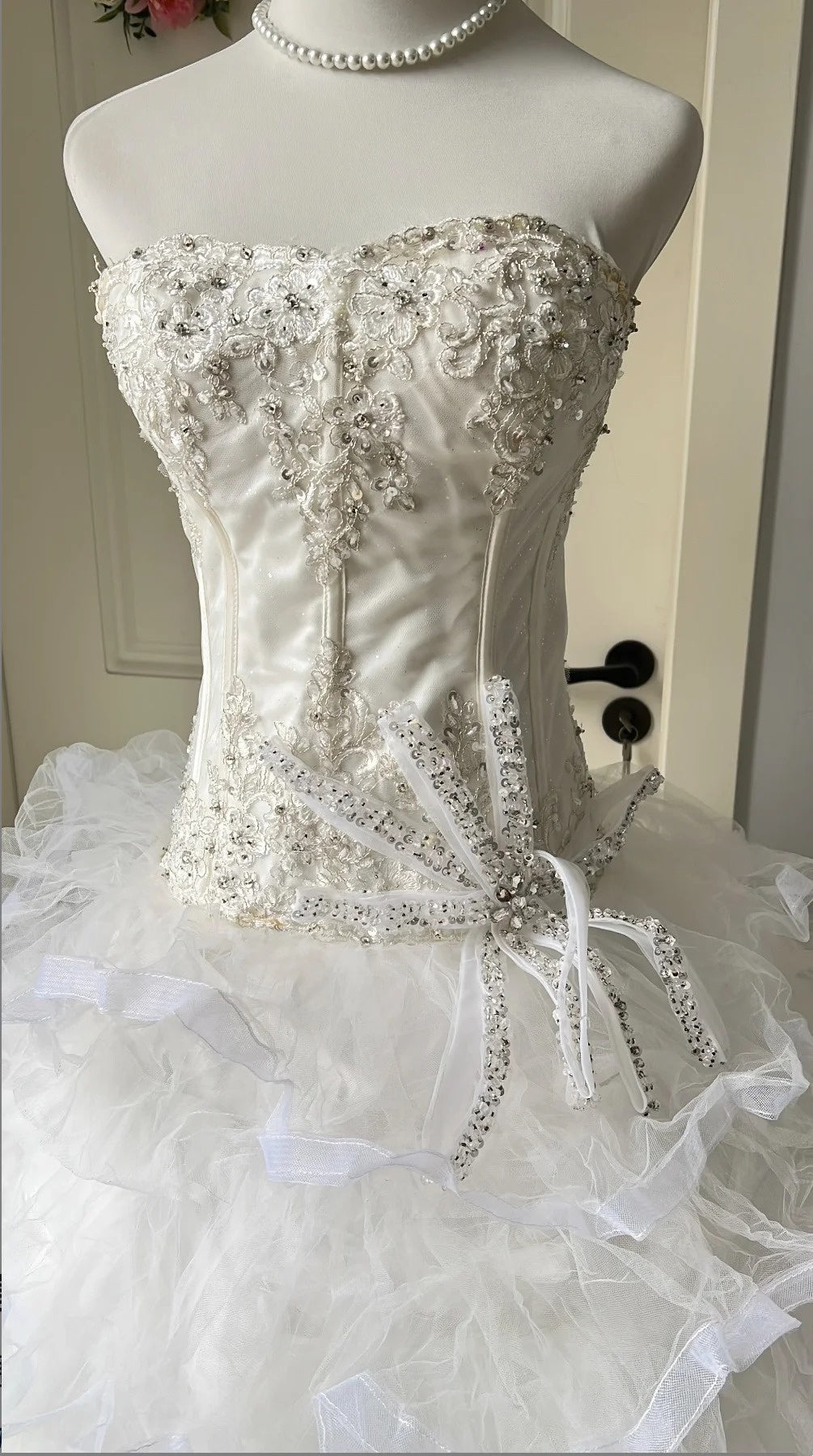 Beauty Wedding Dress Sweetheart Pleated Tiered Tulle Wedding Dress  D3967