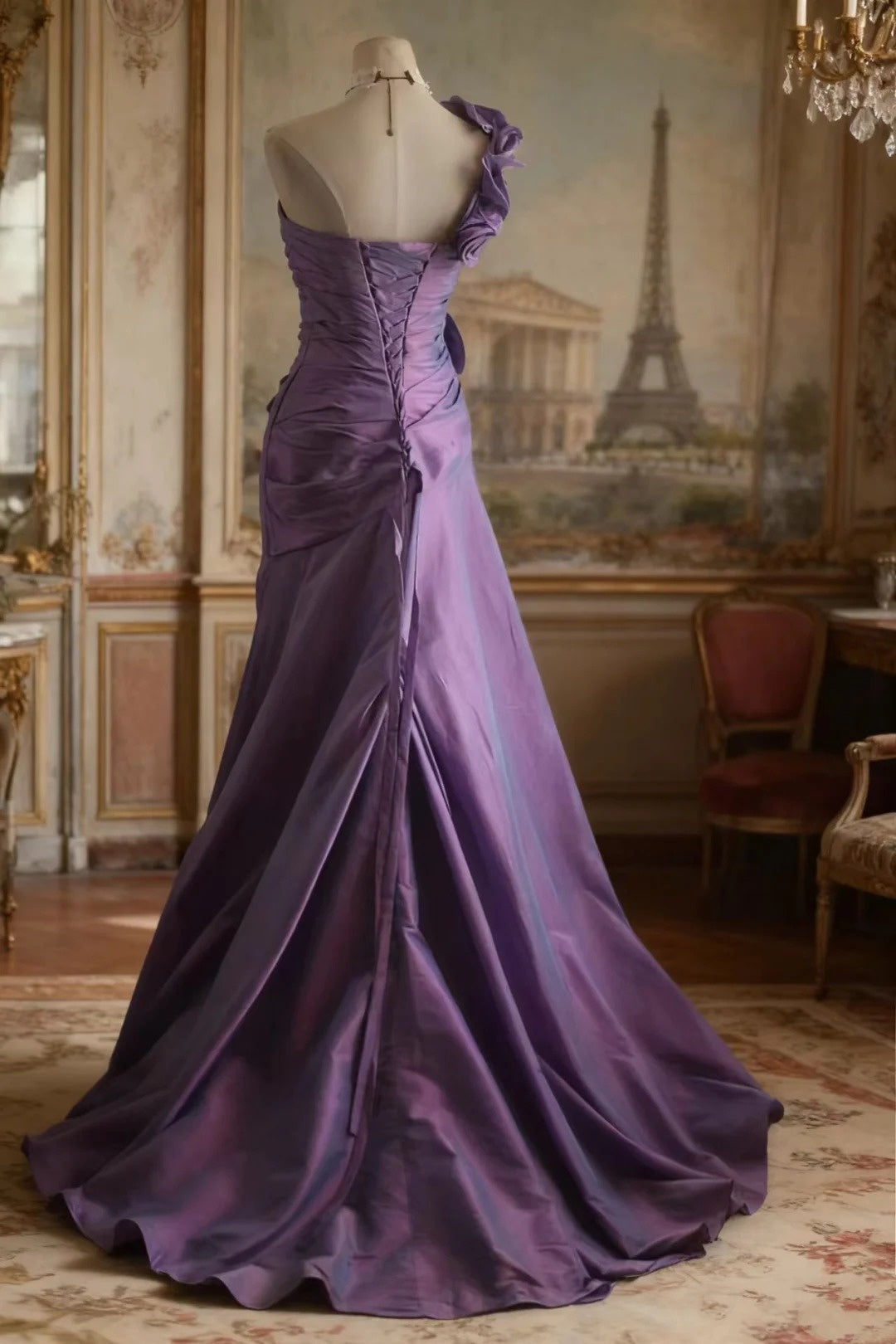 Elegant Prom Dress One Shoulder Pleated Evening Dress Gala Dress   D3968