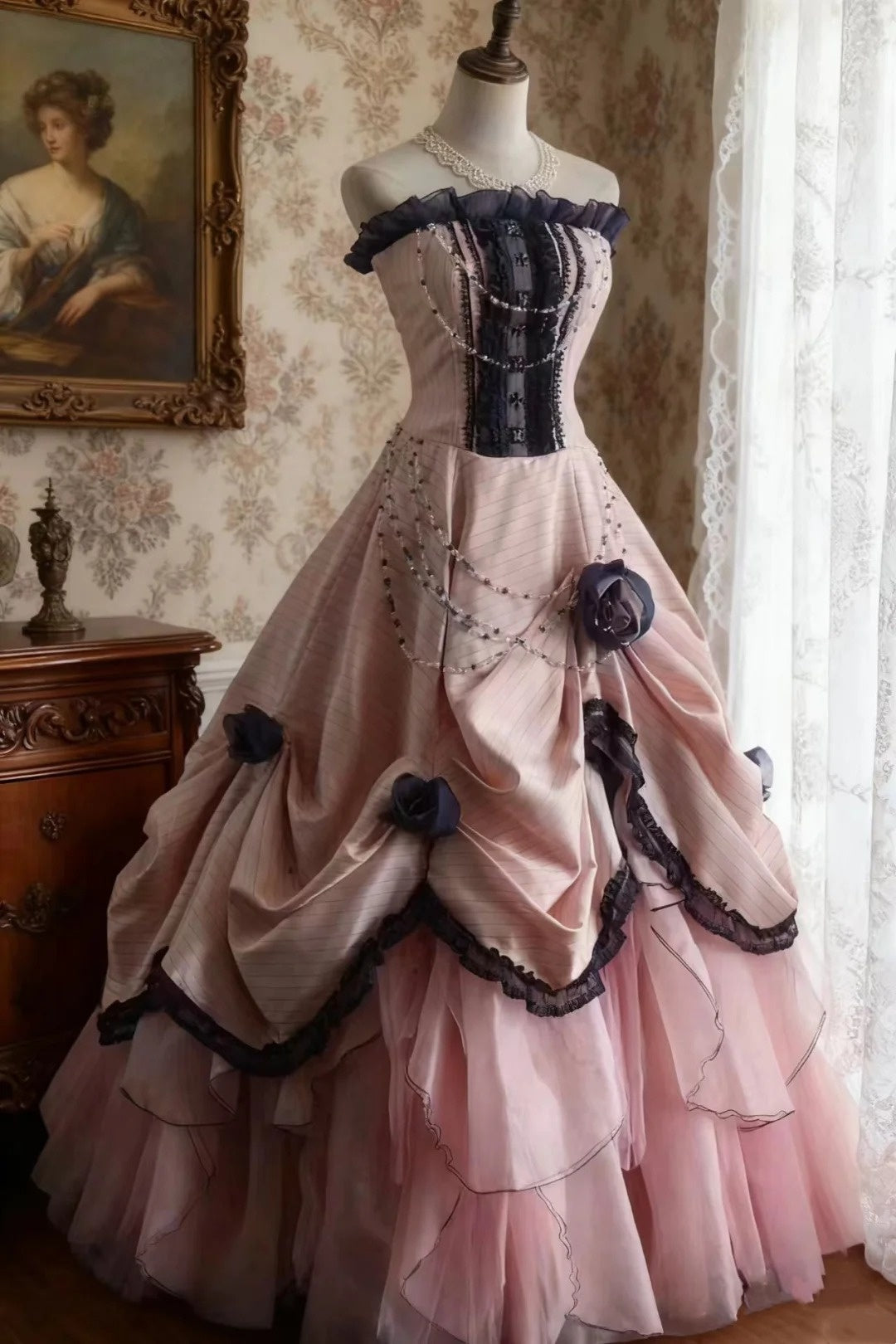 Elegant Prom Dress Strapless Pleated Tiered Evening Dress Sweet 16 Dress Ball Gown    D3974