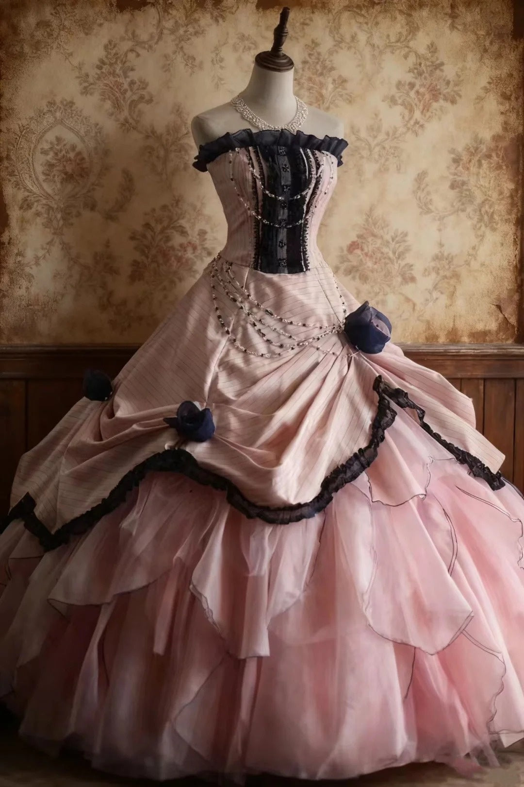 Elegant Prom Dress Strapless Pleated Tiered Evening Dress Sweet 16 Dress Ball Gown    D3974