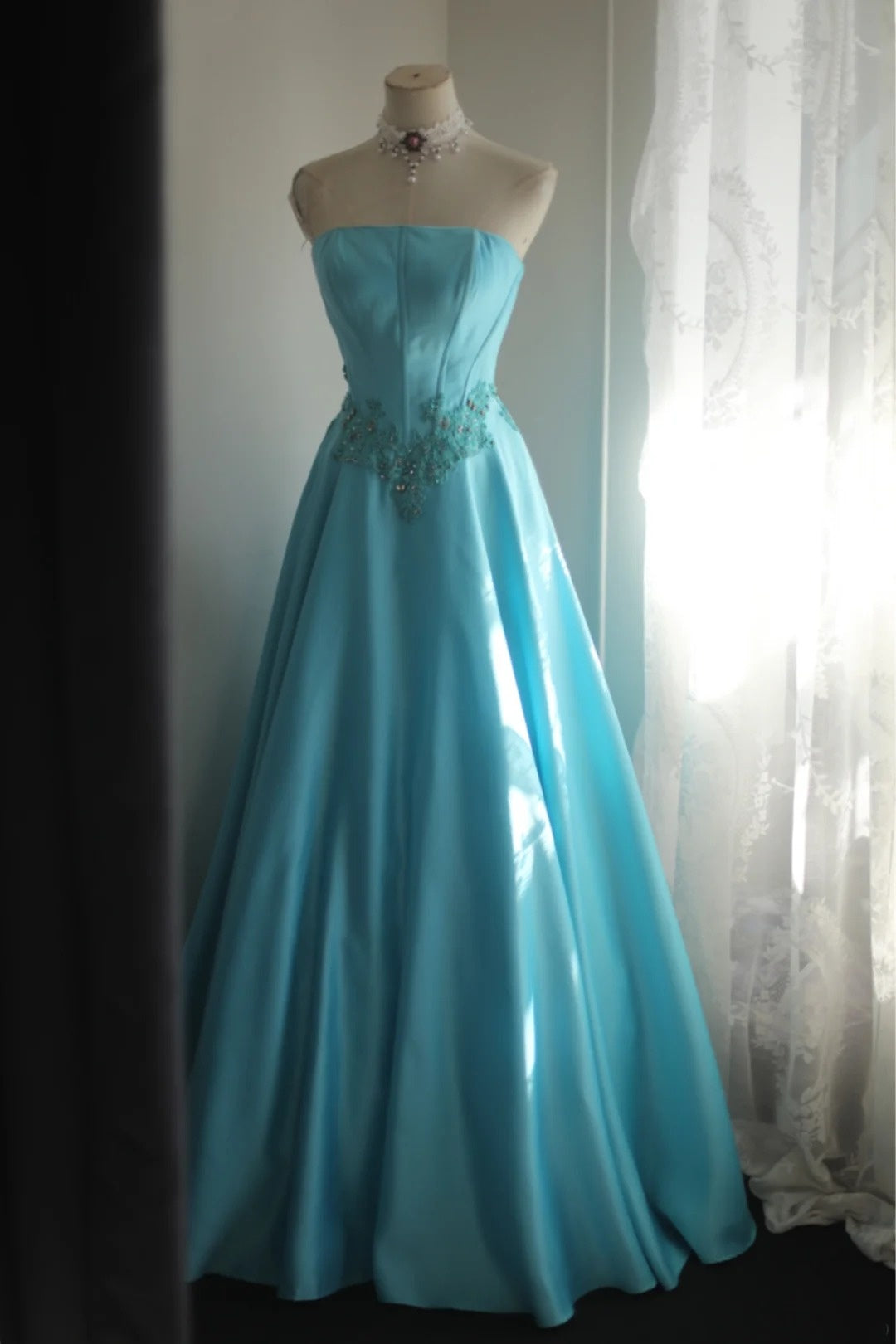 Stunning Prom Dress A Line Strapless Pleated Evening Dress Gala Gown Cocktail Dress     D3975