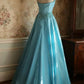 Stunning Prom Dress A Line Strapless Pleated Evening Dress Gala Gown Cocktail Dress     D3975