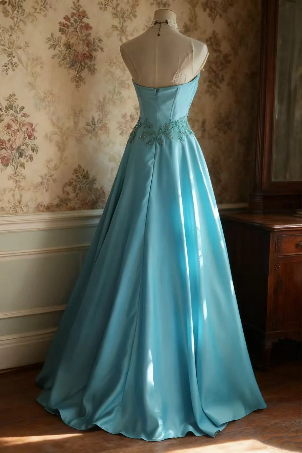 Stunning Prom Dress A Line Strapless Pleated Evening Dress Gala Gown Cocktail Dress     D3975