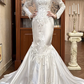 Vintage Wedding Dress High Collar Pleated Mermaid Wedding Dress  D3976